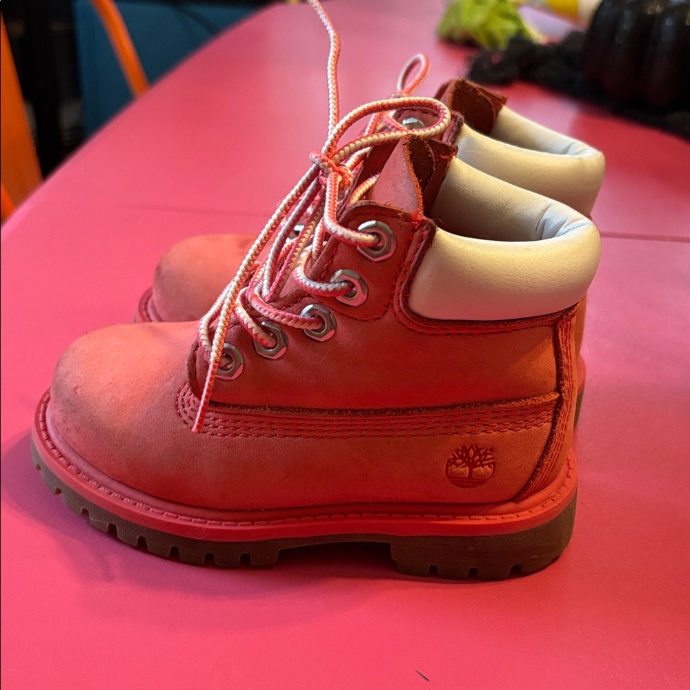 TIMBERLAND Work Boots Girls Toddler Sz 7 Pink